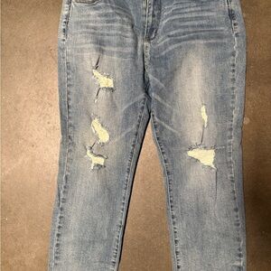 English Factory Light Blue Distressed Boyfriend Jeans